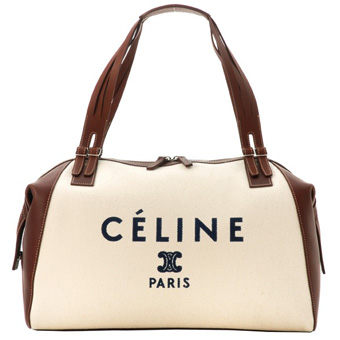 CELINE セリーヌ バッグ コピー 16595 2HCC 01CR ロゴプリントボストンバッグ クリーム(金具：シルバー)